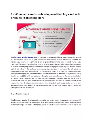 an ecommerce website development that buys