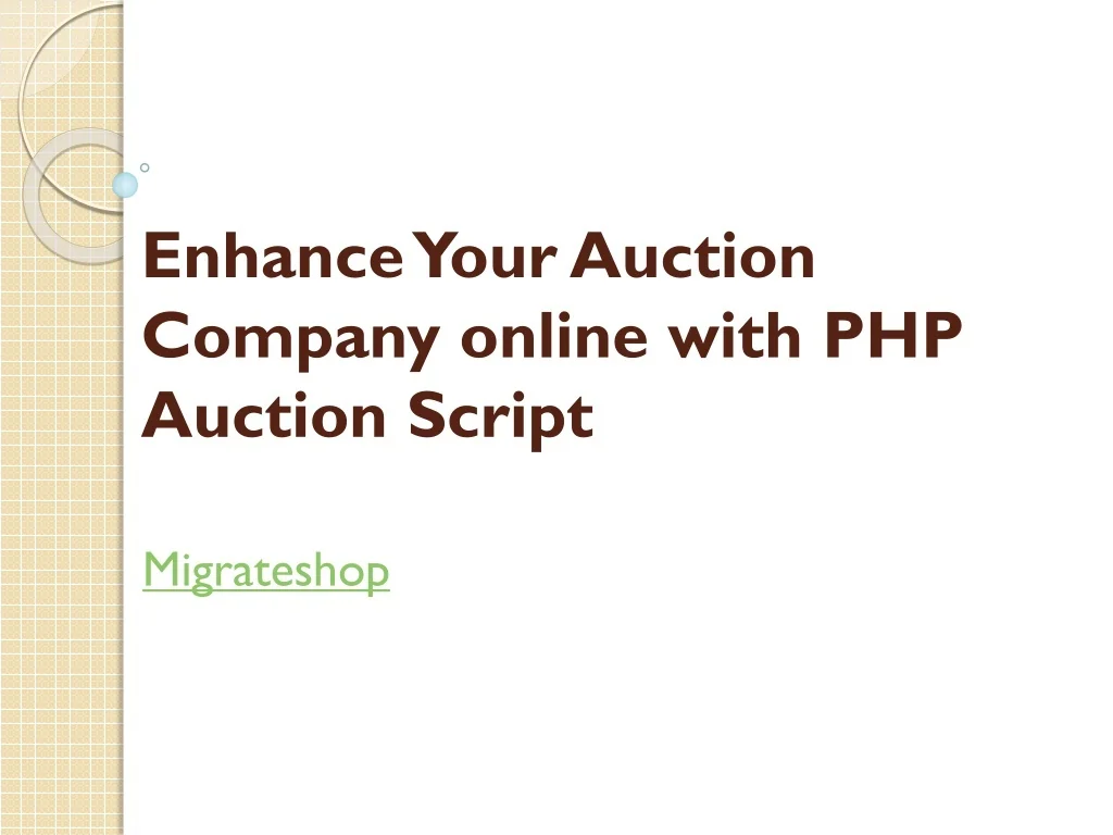 PPT - Enhance Your Auction Company online with PHP Auction Script ...