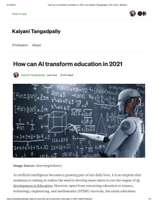 How can AI transform education in 2021