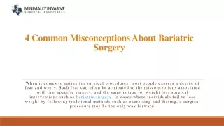 4 common misconceptions about bariatric surgery