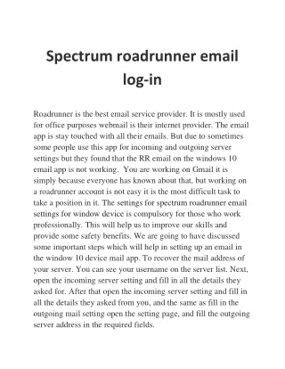 Spectrum roadrunner email log-in