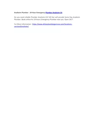 anaheim plumber 24 hour emergency plumber anaheim