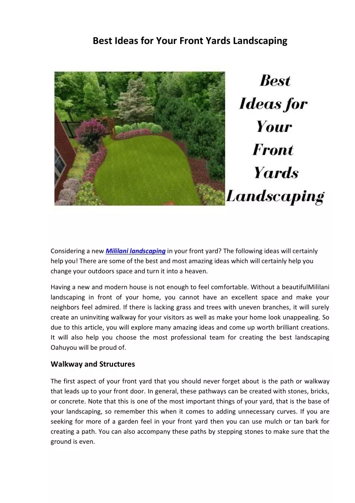 best ideas for your front yards landscaping