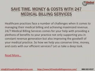 save time money costs with 247 medical billing services