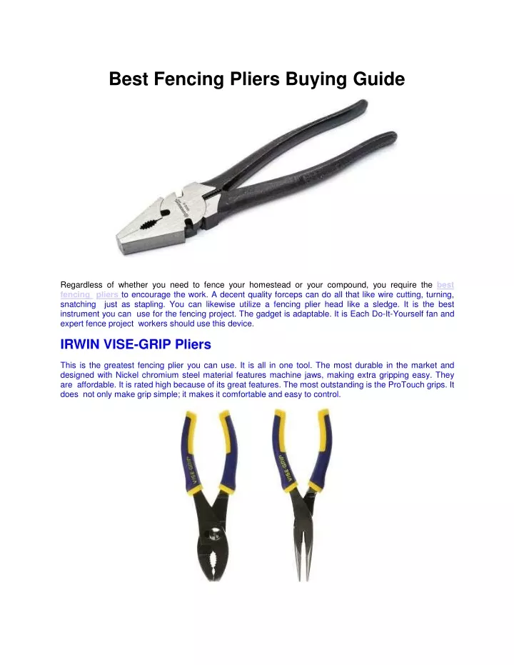 best fencing pliers buying guide