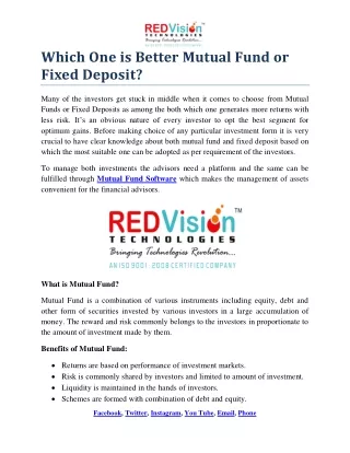 which one is better mutual fund or fixed deposit