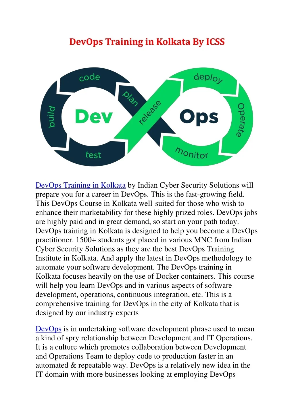 PPT - DevOps Training in Kolkata By ICSS PowerPoint Presentation, free ...