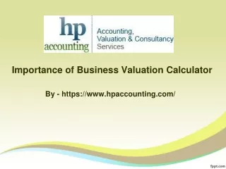 importance of business valuation calculator