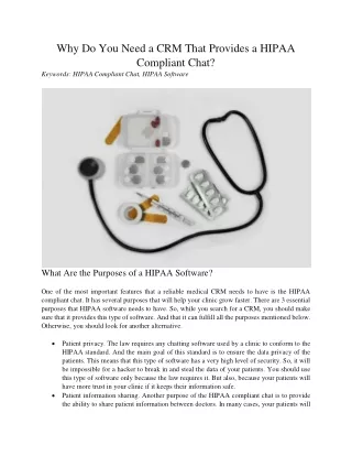 why do you need a crm that provides a hipaa
