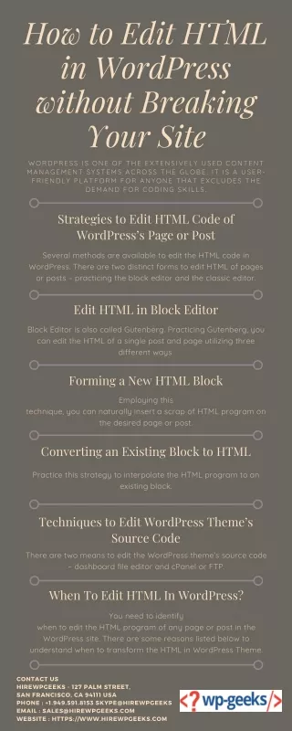 how to edit html in wordpress without breaking