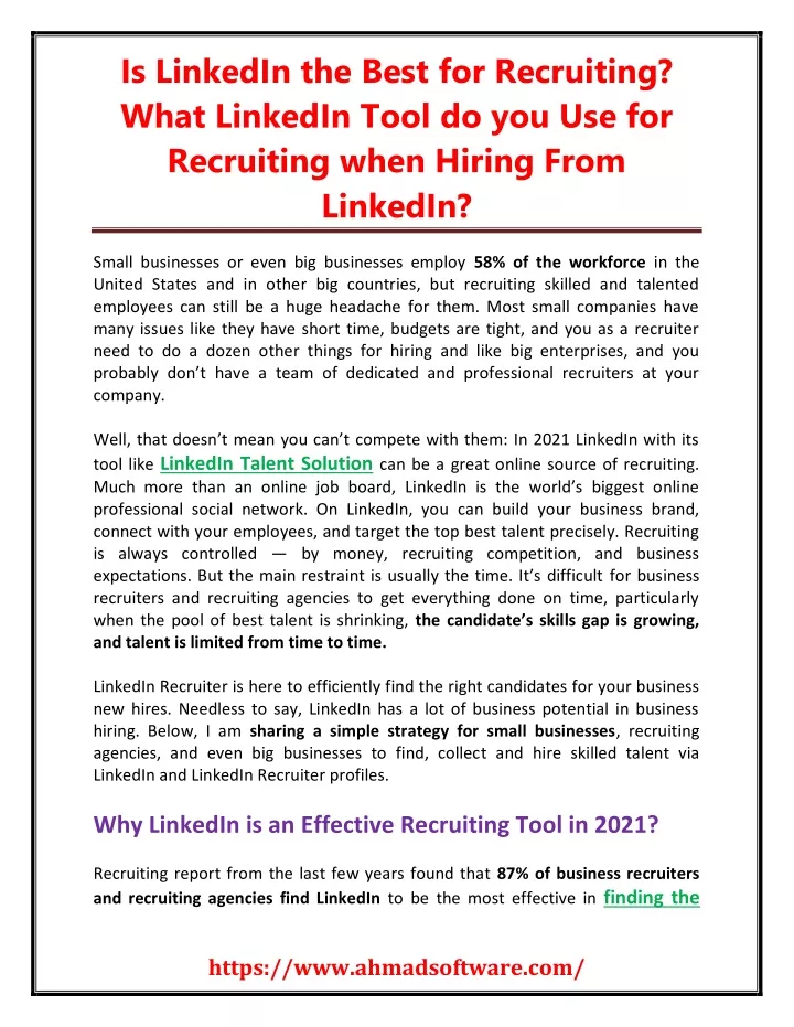 is linkedin the best for recruiting what linkedin