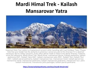 Mardi Himal Trek - Kailash Mansarovar Yatra