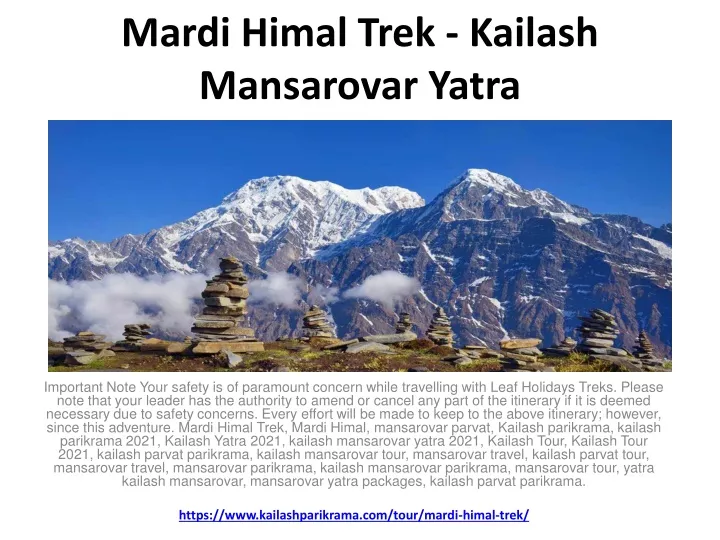 mardi himal trek kailash mansarovar yatra