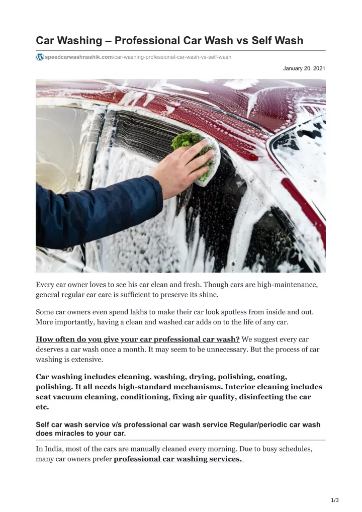 car washing professional car wash vs self wash