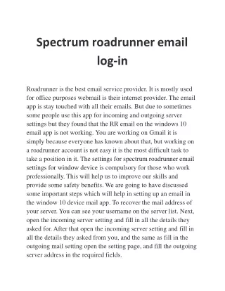 Spectrum roadrunner email log-in
