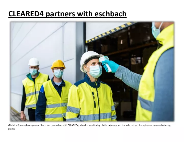 cleared4 partners with eschbach