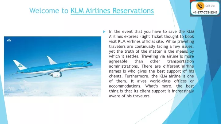 welcome to klm airlines reservations