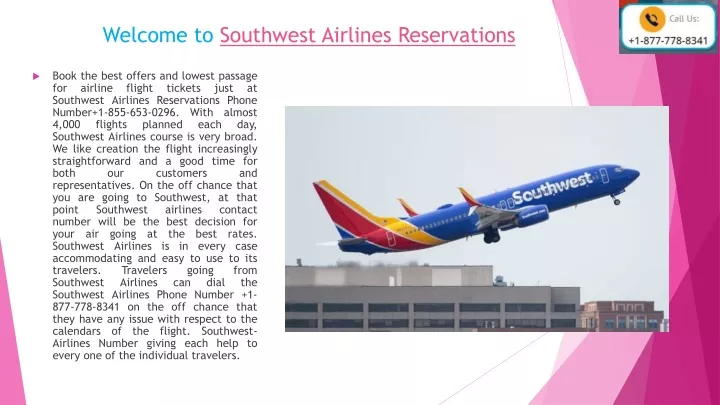 welcome to southwest airlines reservations