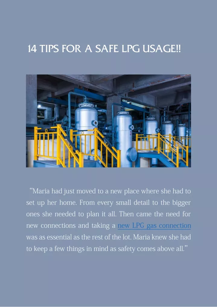 14 tips for a safe lpg usage