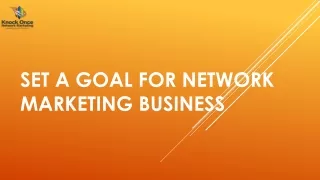 set a goal for network marketing business