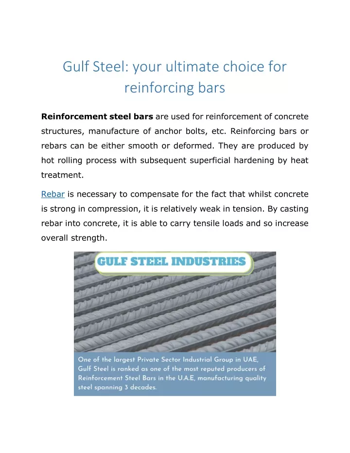 gulf steel your ultimate choice for reinforcing