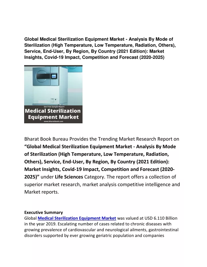 global medical sterilization equipment market