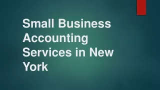 Small Business Accounting Services in New York