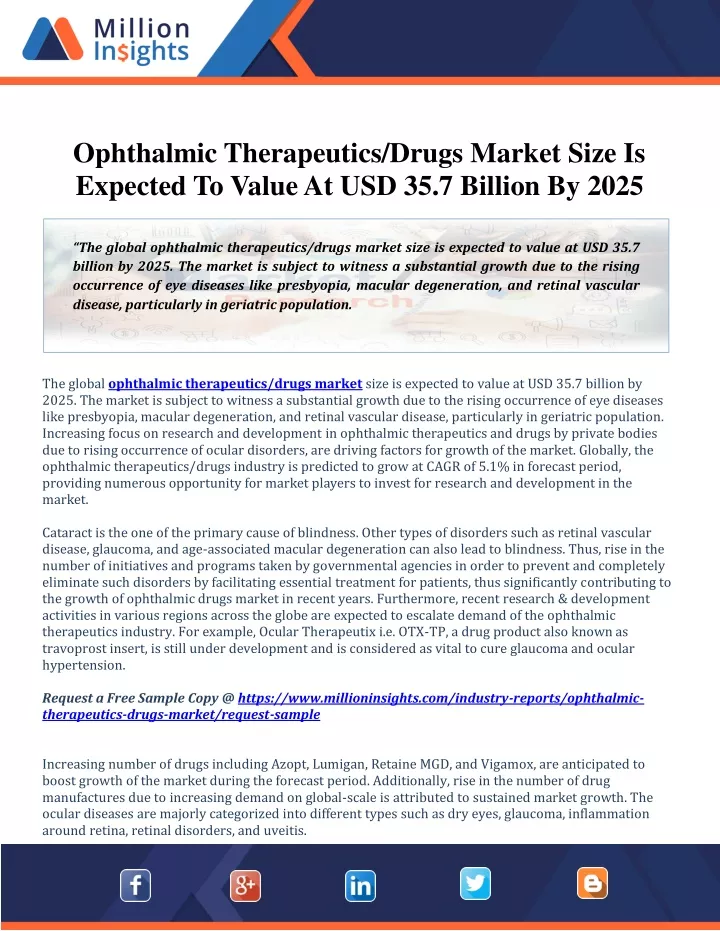 ophthalmic therapeutics drugs market size