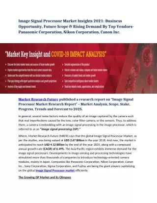 image signal processor market insights 2021