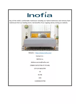 buy all the inofia s comfortable mattresses