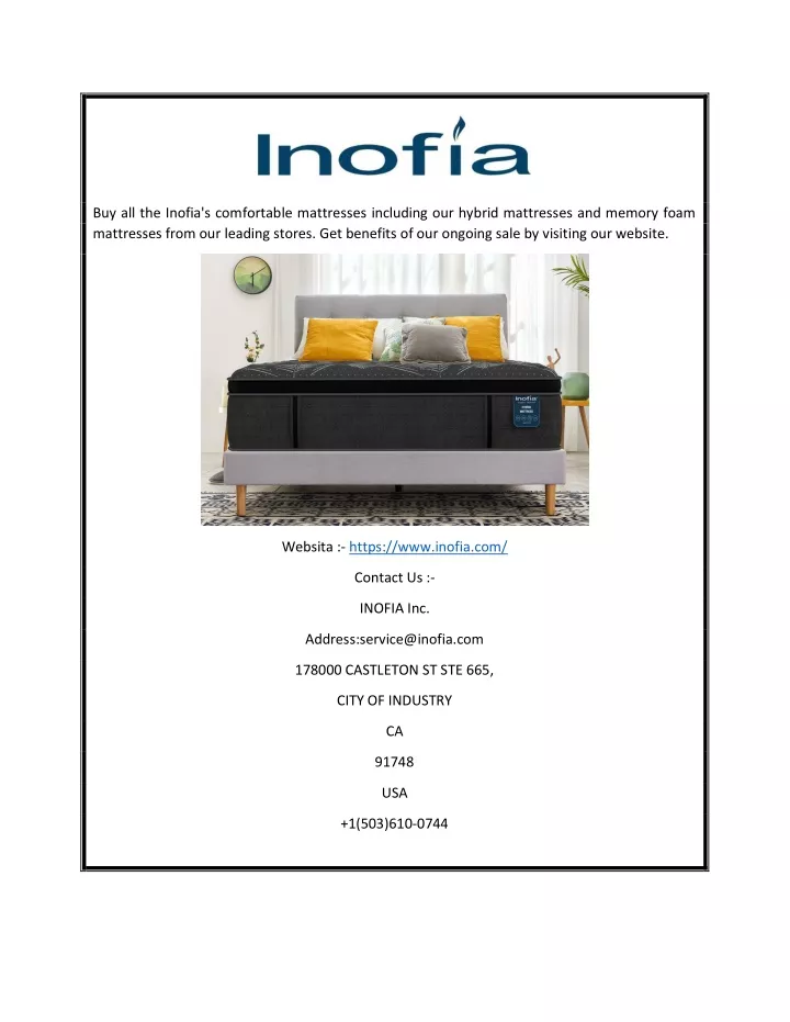 buy all the inofia s comfortable mattresses