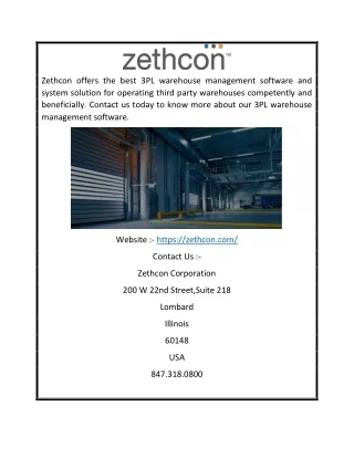 3PL WMS System and Software - ZETHCON