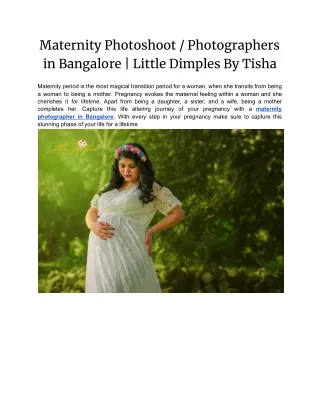 Maternity Photoshoot / Photographers in Bangalore | Little Dimples By Tisha
