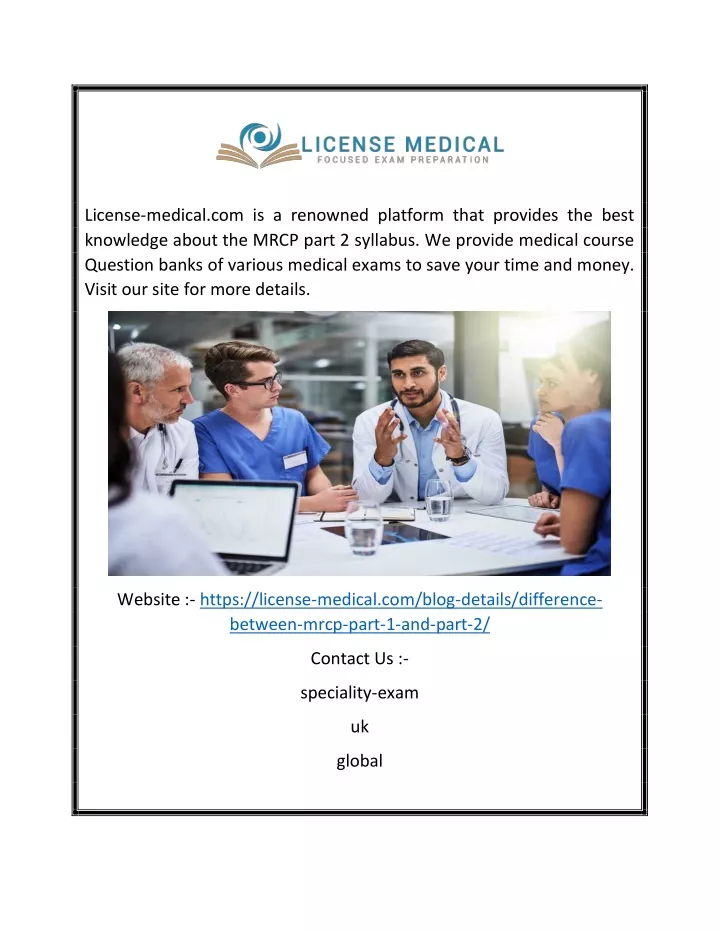 license medical com is a renowned platform that