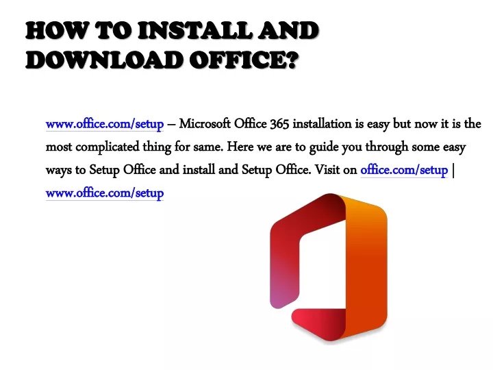 how to install and download office