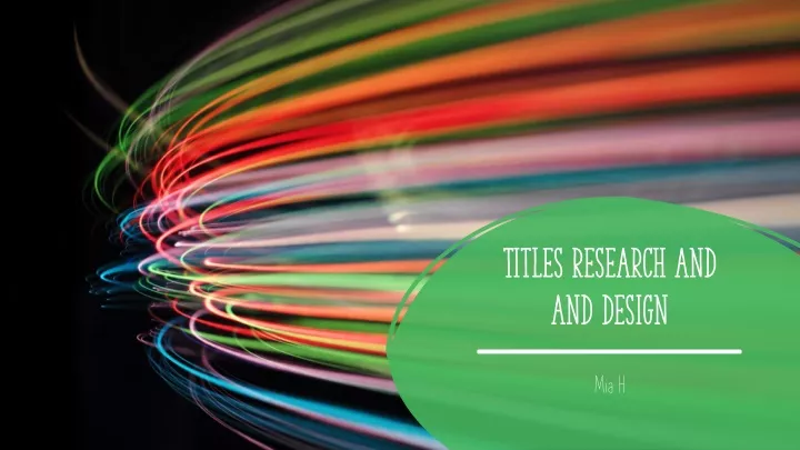 titles research and design