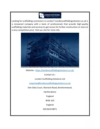 London Scaffolding Company | Londonscaffoldingsolutions.co.uk