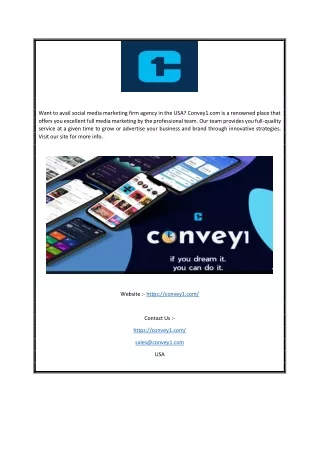 Strategic Digital Marketing Services USA | Convey1.com