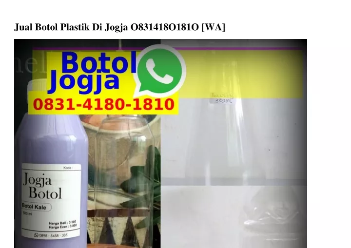 jual botol plastik di jogja o831418o181o wa