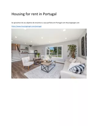 housing for rent in portugal