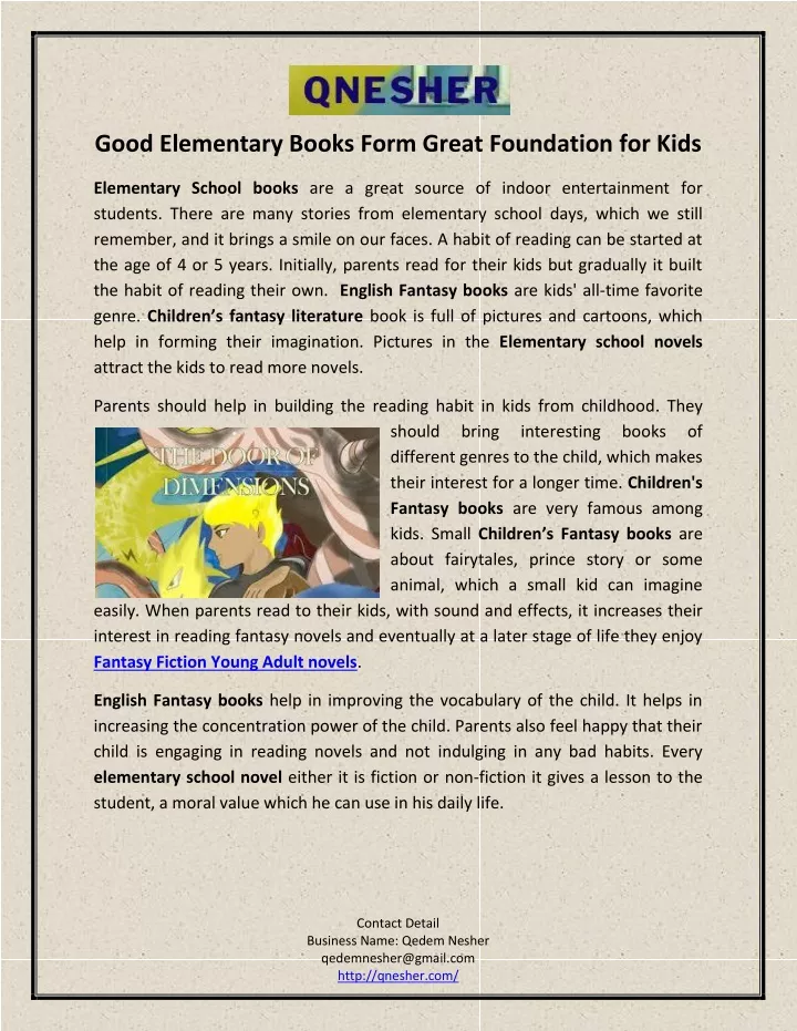 good elementary books form great foundation