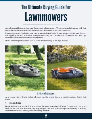 The Ultimate Buying Guide For Lawnmowers