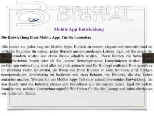 mobile app entwicklung