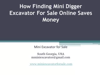 How Finding Mini Digger Excavator For Sale Online Saves Money