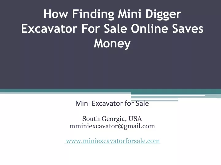 how finding mini digger excavator for sale online saves money