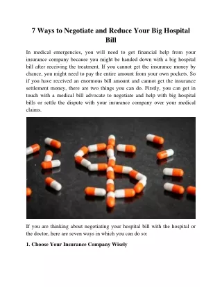 7 Ways to Negotiate and Reduce Your Big Hospital Bill