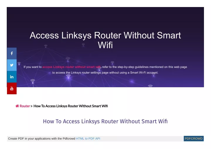 access linksys router without smart wifi