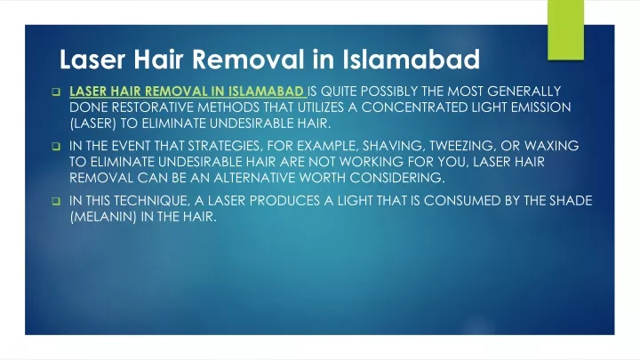 laser hair removal in islamabad