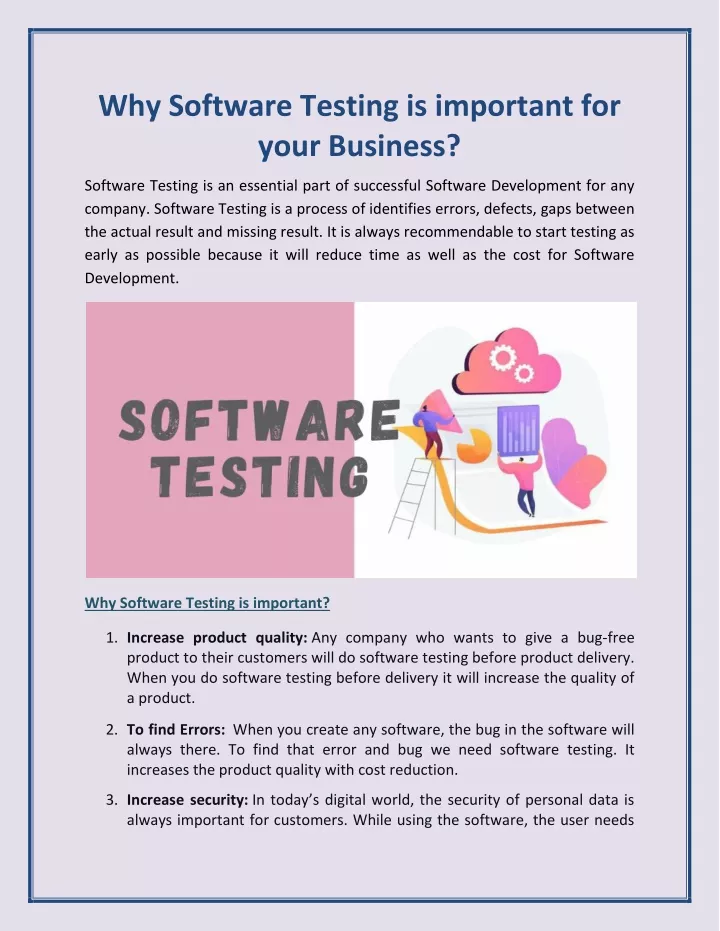 why software testing is important for your