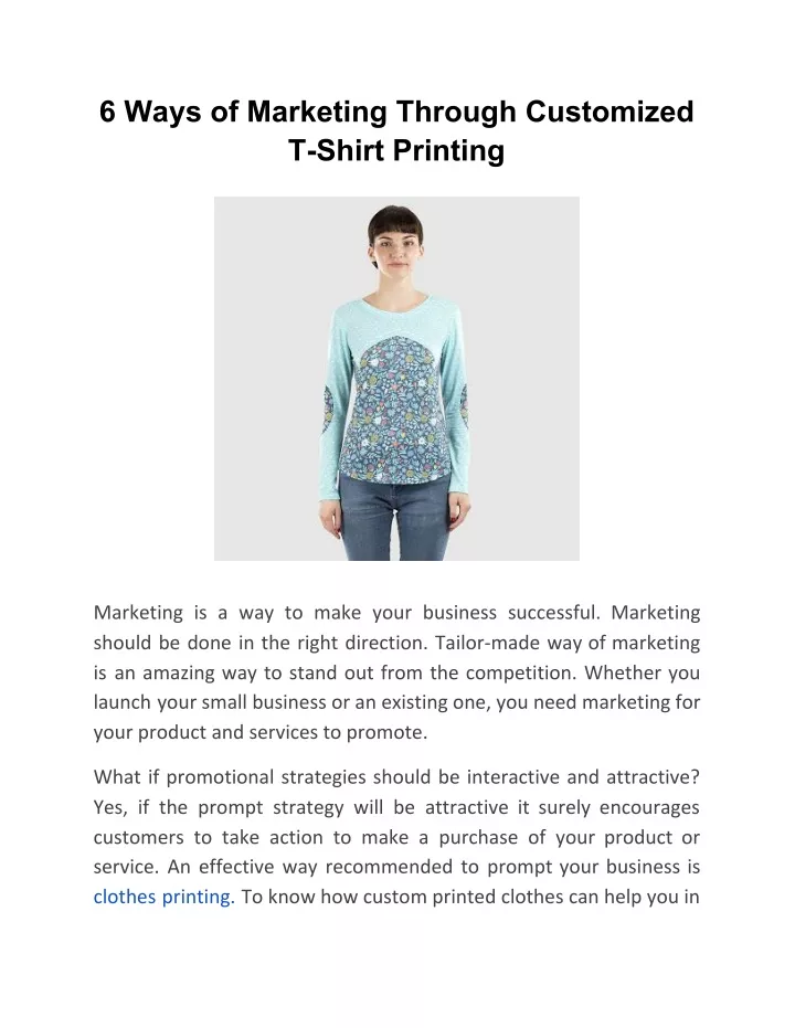 6 ways of marketing through customized t shirt